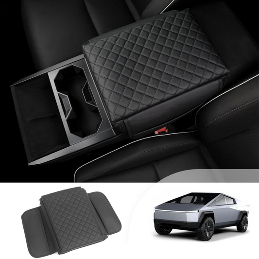 Leather Center Armrest Cover for Cybertruck With Pocket
