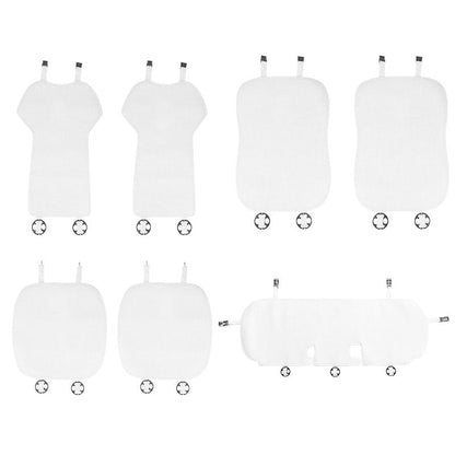 Comfortable and Breathable Cotton and Linen Cushion for Tesla Model 3 and Model Y White Full Set (Front & Rear Seat)