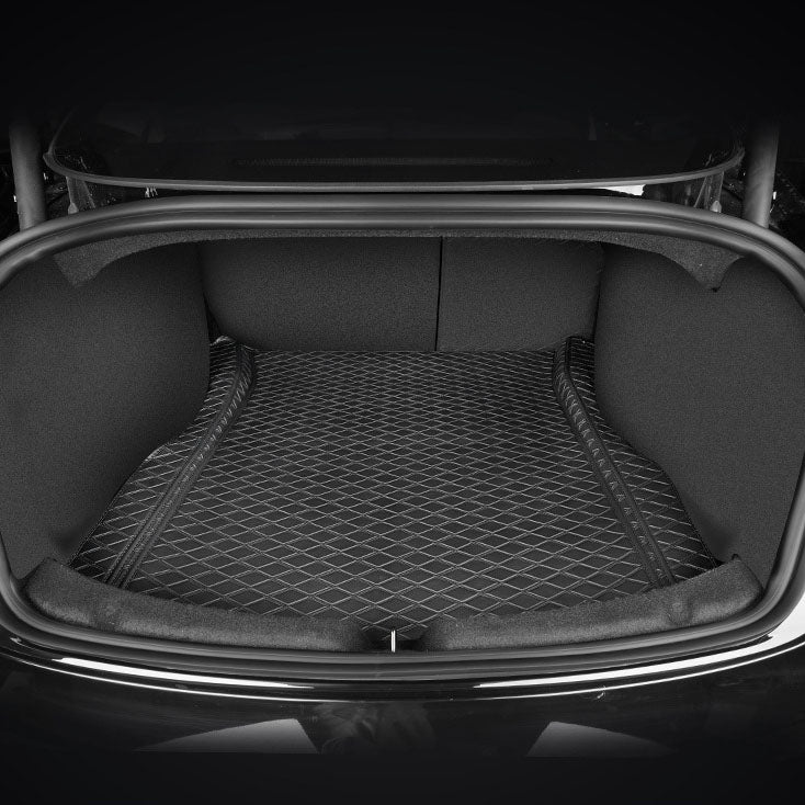 2024 Model 3 Highland Fully Covered Premium Leather Frunk & Trunk Mat for Tesla Trunk Upper Mat