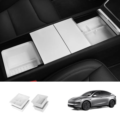 Center Console & Armrest Storage Box for Tesla Model Y Juniper 2025+ Central Control + Armrest Box Storage Box White
