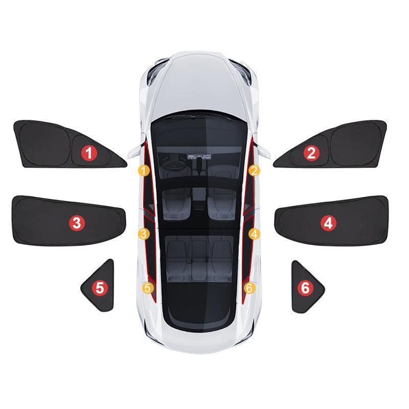Model S(2012-2025) Privacy Thermal Insulated Curtains Window Camping Sunshades for Tesla Front & Rear & Triangular Door Windows