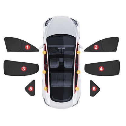 Model S(2012-2025) Privacy Thermal Insulated Curtains Window Camping Sunshades for Tesla Front & Rear & Triangular Door Windows