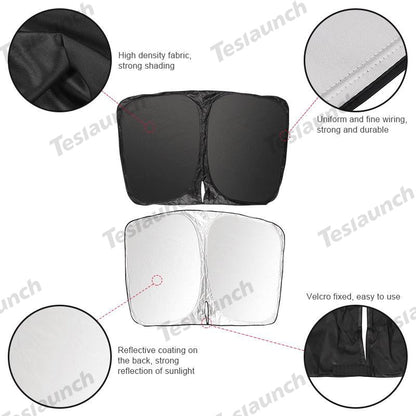 2017-2025 Model 3 Sun Visor for Tesla- Privacy and Thermal Insulated Sunshades Curtains