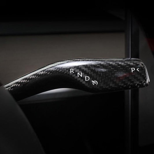 [Real Carbon Fiber] Gear Shift Cover, Turn Signal Stalk Covers for Tesla Model 3/Y (2017-2023)(2 Pcs)