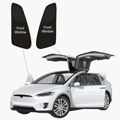 Model X(2015-2025) Privacy And Thermal Insulated Sunshades Curtains for Tesla Opaque Sun Visor for Camping and Daily Use