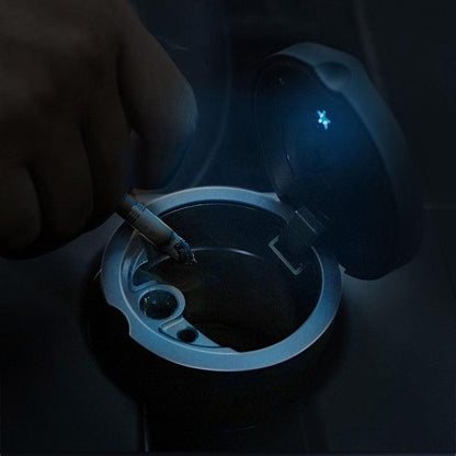 Vehicle Ashtray with Smell-proof Lid and LED Light for Tesla Model 3/Y/X/S