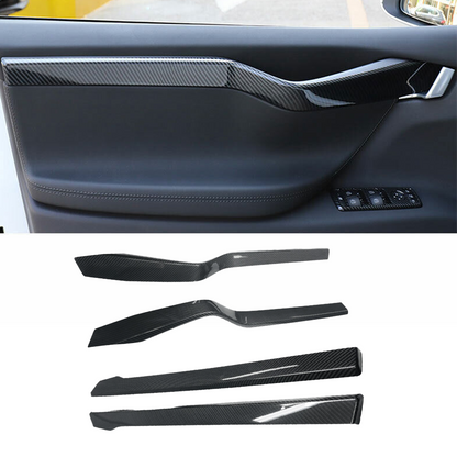[Real Carbon Fiber] Inner Door Panel Trim Strips For Tesla Model X (2014-2020)