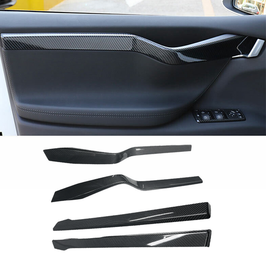 [Real Carbon Fiber] Inner Door Panel Trim Strips For Tesla Model X (2014-2020)