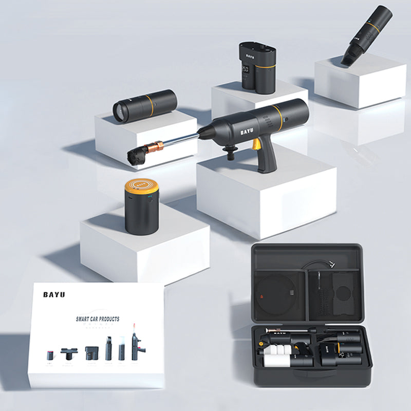 Teslaunch x BAYU All in One Multifunctional Car Kit - Car Washer, Air Pump, Vacuum Cleaner, Glare Flashlight, Mobile Phone Charger Lite