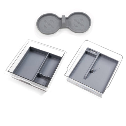 2024 Model 3 Highland Center Console Organizer Tray Designed For Armrest Storage Box Cup pad Wireless charging pad Set Central Control + Armrest Box Storage Box+Silicone Pad(Grey-3pcs)