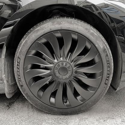 Storm Style Full Cover Wheel Hubcap For Tesla 2024 Model 3 Highland 18-inch Wheels (4PCS) Matte Black