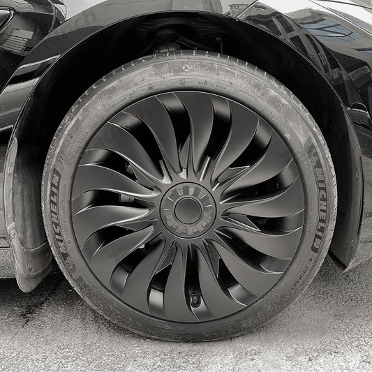 Storm Style Full Cover Wheel Hubcap For Tesla 2024 Model 3 Highland 18-inch Wheels (4PCS) Matte Black