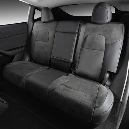 All-Inclusive 2024+ Tesla Model 3 Highland Seat Cover Alcantara+Nappa Black Rear Seats Only