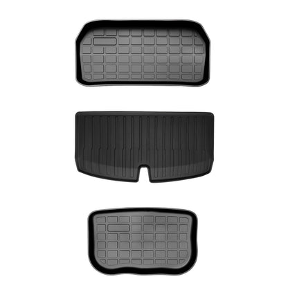 Model Y All-Weather Floor Mats Full Set Trunk Mat Cargo Mat Frunk Cargo Liner for Tesla(2020-2024) Model Y (2020-2024) 7 Seats Frunk & Trunk Mat (3 PCS)
