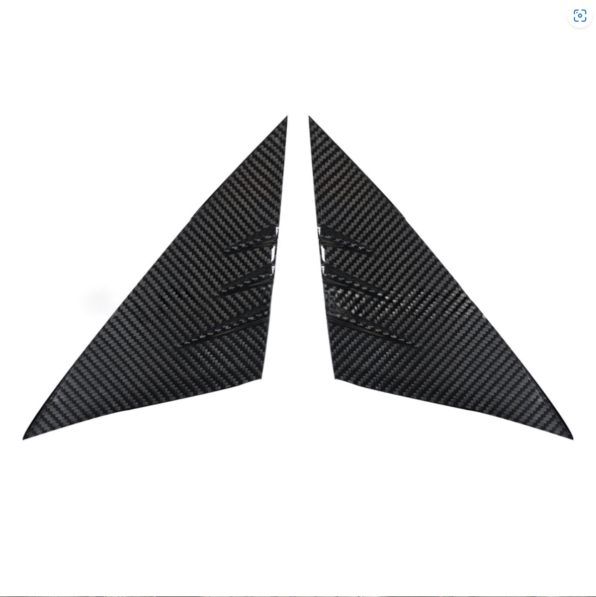 [Real Carbon Fiber] A-pillar Triangle Spoiler Cover For Tesla 2024+ Model 3 Highland (2 Pcs) Glossy Black