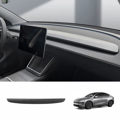 ABS Dashboard Trim Cover for Tesla Model Y Juniper 2025+ Upper Dashboard Cover Matte Carbon Fiber Style