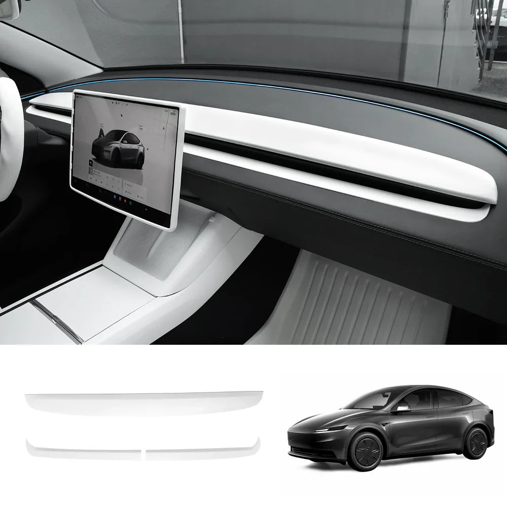 ABS Dashboard Trim Cover for for 2026 New Tesla Model Y Standard Upper+Lower Dashboard Cover Matte White