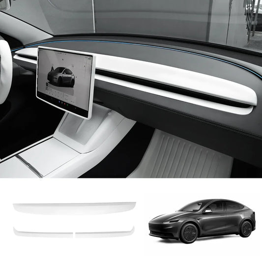 ABS Dashboard Trim Cover for for 2026 New Tesla Model Y Standard Upper+Lower Dashboard Cover Matte White