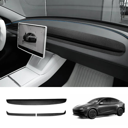 ABS Dashboard Trim Cover for for 2026 New Tesla Model Y Standard Upper+Lower Dashboard Cover Matte Carbon Fiber Style