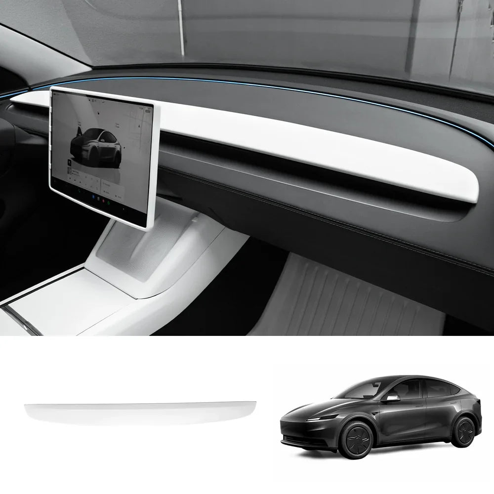 ABS Dashboard Trim Cover for for 2026 New Tesla Model Y Standard Upper Dashboard Cover Matte White