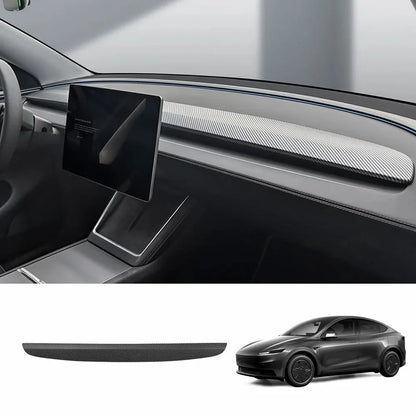 ABS Dashboard Trim Cover for for 2026 New Tesla Model Y Standard Upper Dashboard Cover Glossy Carbon Fiber Style