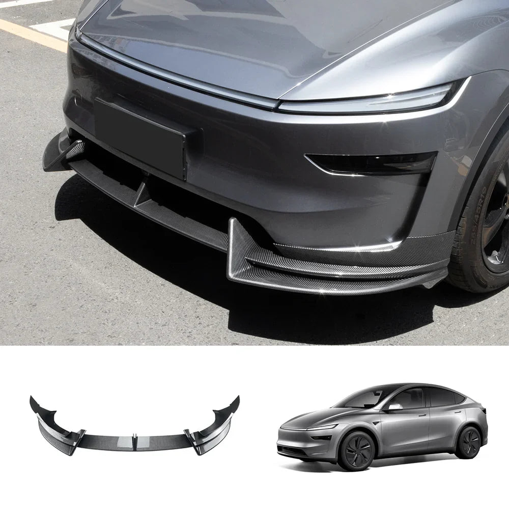 ABS Front Bumper Lip Spoiler for Tesla Model Y Juniper 2025+ Carbon Fiber Texture