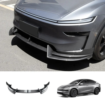 ABS Front Bumper Lip Spoiler for Tesla Model Y Juniper 2025+ Carbon Fiber Texture