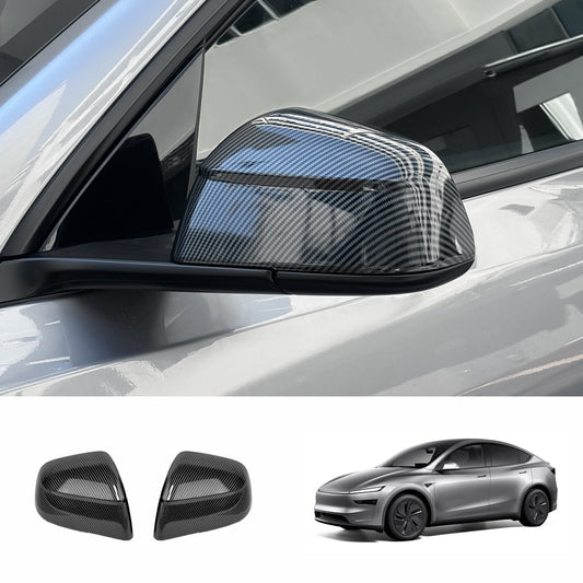 ABS Side Mirror Cover Caps For Tesla Model Y Juniper 2025+ Glossy Carbon Fiber