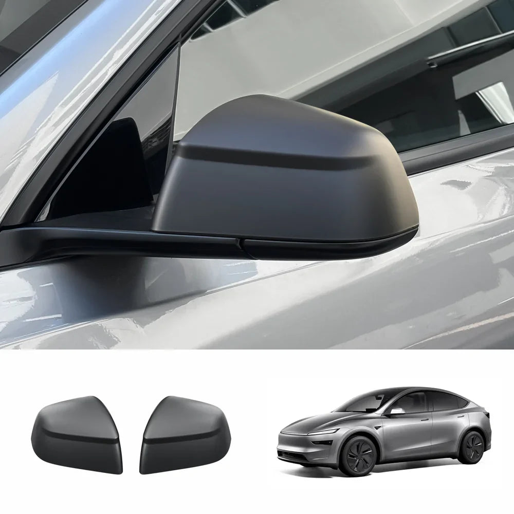 ABS Side Mirror Cover Caps For Tesla Model Y Juniper 2025+ Matte Black