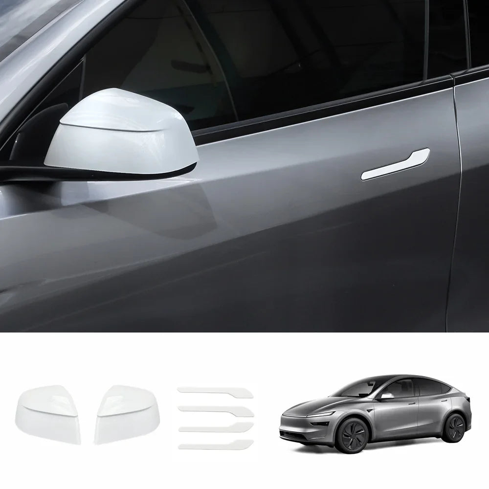 ABS Side Mirror Covers & Door Handle Covers for Tesla Model Y Juniper 2025+ / Model 3 Highland 2024+