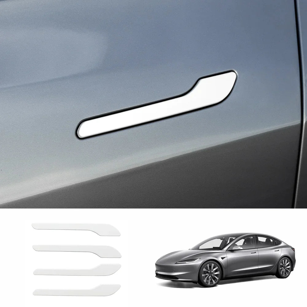 ABS Side Mirror Covers & Door Handle Covers for Tesla Model Y Juniper 2025+ / Model 3 Highland 2024+ Model 3 Highland 2024+ Door Handle Covers White