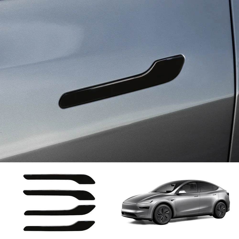 ABS Side Mirror Covers & Door Handle Covers for Tesla Model Y Juniper 2025+ / Model 3 Highland 2024+ Model Y Juniper 2025+ Door Handle Covers Glossy Black