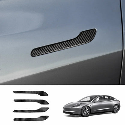 ABS Side Mirror Covers & Door Handle Covers for Tesla Model Y Juniper 2025+ / Model 3 Highland 2024+ Model 3 Highland 2024+ Door Handle Covers Glossy Carbon Pattern