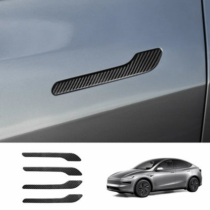 ABS Side Mirror Covers & Door Handle Covers for Tesla Model Y Juniper 2025+ / Model 3 Highland 2024+ Model Y Juniper 2025+ Door Handle Covers Glossy Carbon Pattern