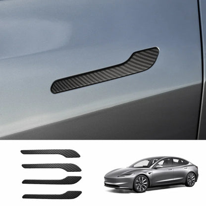 ABS Side Mirror Covers & Door Handle Covers for Tesla Model Y Juniper 2025+ / Model 3 Highland 2024+ Model 3 Highland 2024+ Door Handle Covers Matte Carbon Pattern