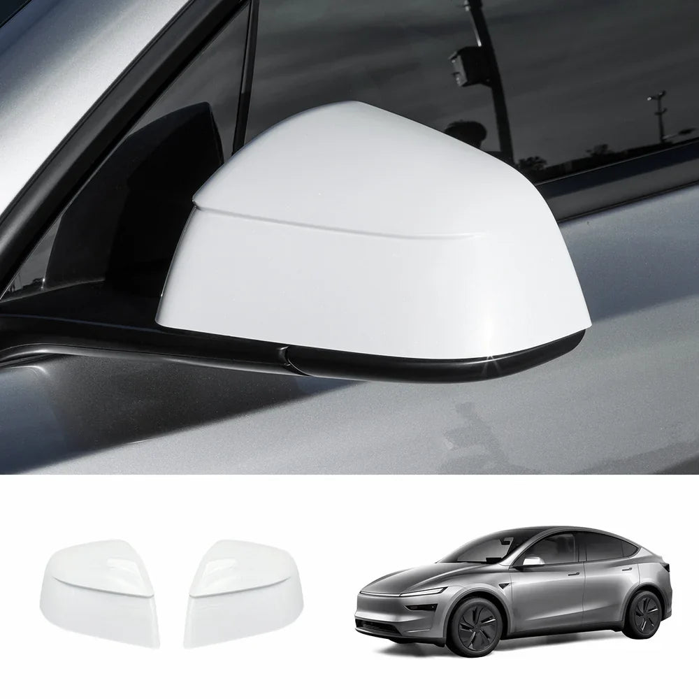 ABS Side Mirror Covers & Door Handle Covers for Tesla Model Y Juniper 2025+ / Model 3 Highland 2024+ Model Y Juniper 2025+ Side Mirror Covers White