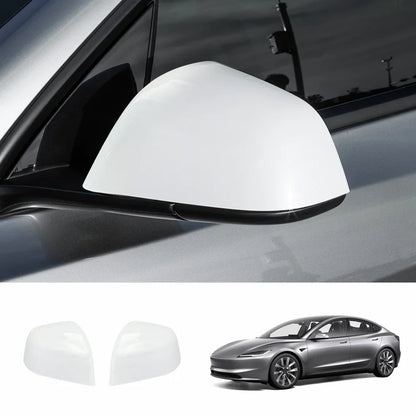 ABS Side Mirror Covers & Door Handle Covers for Tesla Model Y Juniper 2025+ / Model 3 Highland 2024+ Model 3 Highland 2024+ Side Mirror Covers White