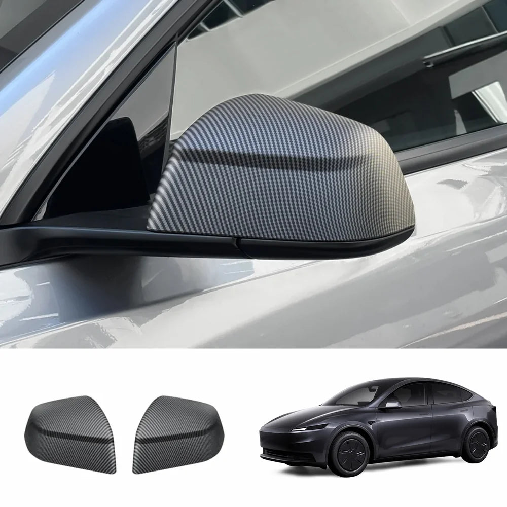 ABS Side Mirror Cover Caps For 2026 New Tesla Model Y Standard Matte Carbon Fiber