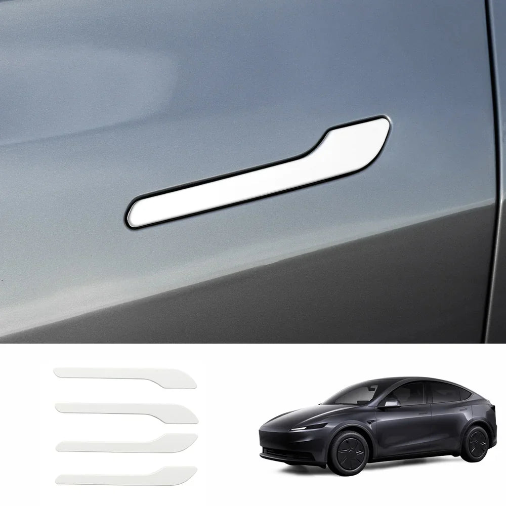 ABS Side Mirror Covers & Door Handle Covers for 2026 New Tesla Model Y Standard Door Handle Covers White