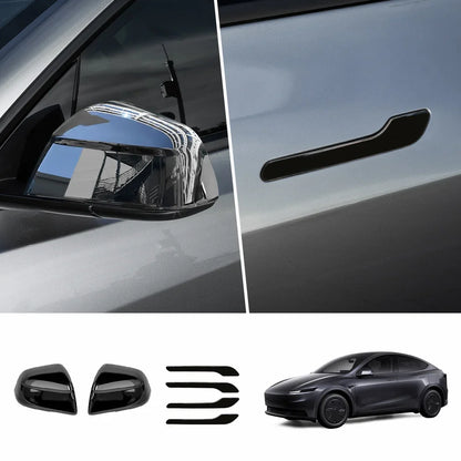 ABS Side Mirror Covers & Door Handle Covers for 2026 New Tesla Model Y Standard Full Set (Door Handle + Side Mirror) Glossy Black