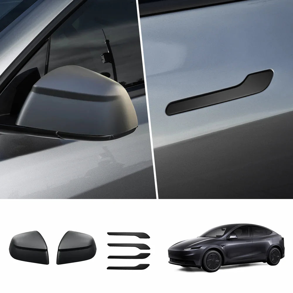 ABS Side Mirror Covers & Door Handle Covers for 2026 New Tesla Model Y Standard Full Set (Door Handle + Side Mirror) Matte Black
