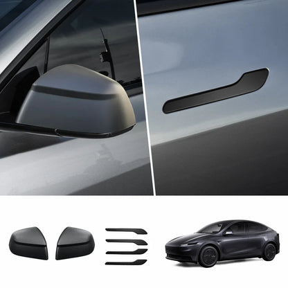 ABS Side Mirror Covers & Door Handle Covers for 2026 New Tesla Model Y Standard Full Set (Door Handle + Side Mirror) Matte Black
