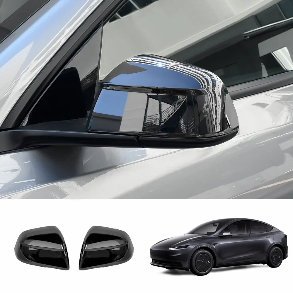 ABS Side Mirror Cover Caps For 2026 New Tesla Model Y Standard Gloss Black