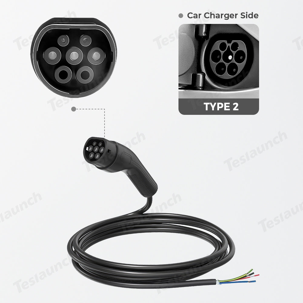 Type 2 Extension Cable - Compatible with All IEC 62196 EV Chargers