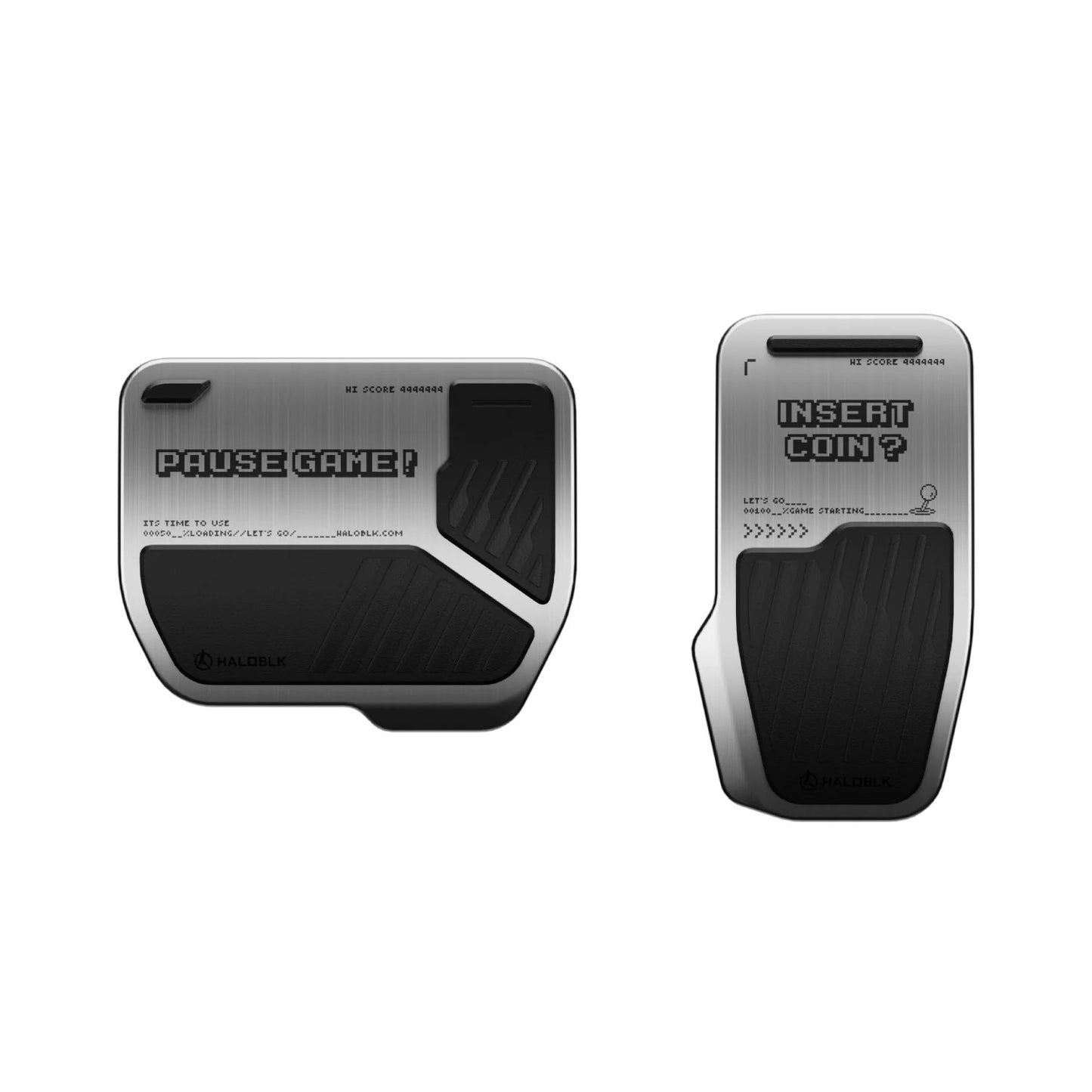 Model 3/Y/S/X Performance Alloy Pedals, Non-Slip Metal Brake Pedal Cover PAUSE GAME