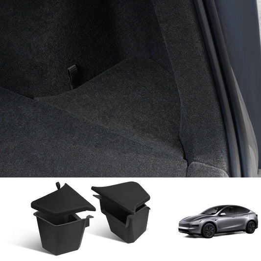 TPE Rear Trunk Side Storage Box for Tesla Model Y Juniper 2025+ (2 Pcs) North American