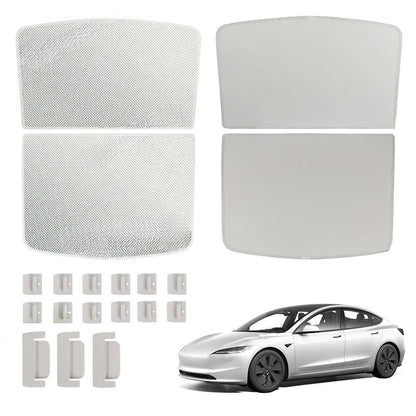 Upgrade Built-in Reflective Sunroof Sunshade for Model Y / Model 3 Model 3 (2024-2025 M3 Highland) Grey