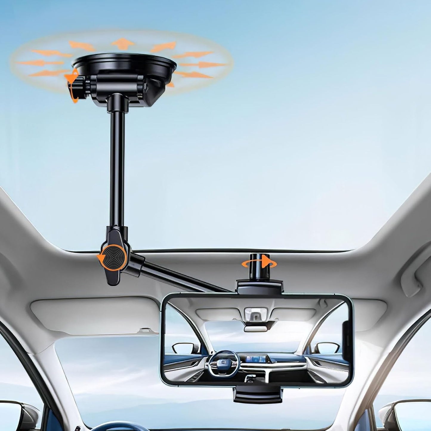 Adjustable Rotatable Car Phone Mount Holder for Tesla & EV – 360° Flexible Arm