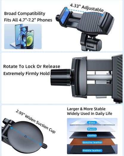 Adjustable Rotatable Car Phone Mount Holder for Tesla & EV – 360° Flexible Arm