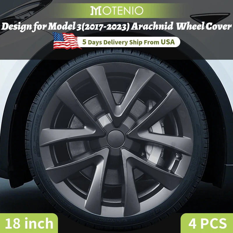 18 Inch Arachnid Style Wheel Cover Hubcaps For TESLA Model 3 2017-2023